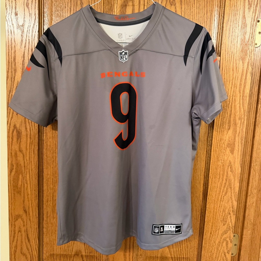 NFL Bengals Joe Burrow Gray and Orange Women’s Jersey